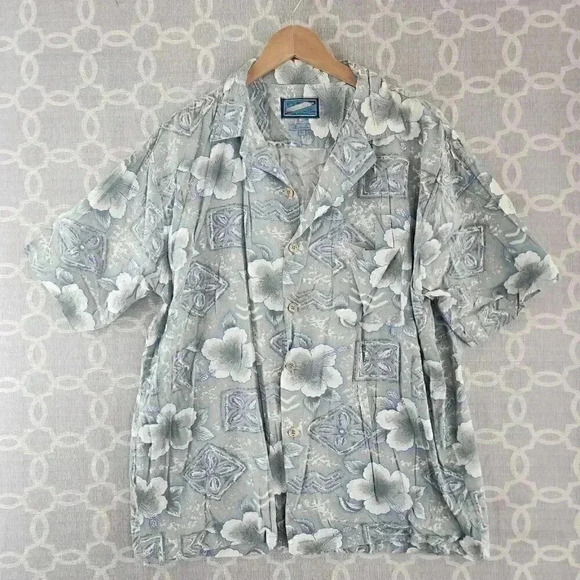 Vintage Pineapple Connection Cotton Floral Hawaiian Button Up Men's XL - Picture 1 of 6